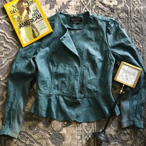 BCBGMaxAzria TURQUOISE GENUINE DESIGNER LEATHER